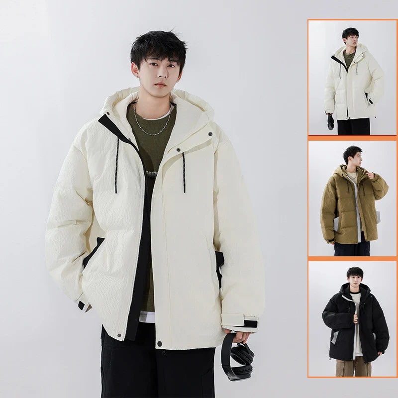 Fashionable and functional 90% white duck down casual coat with windproof and cold-resistant properties