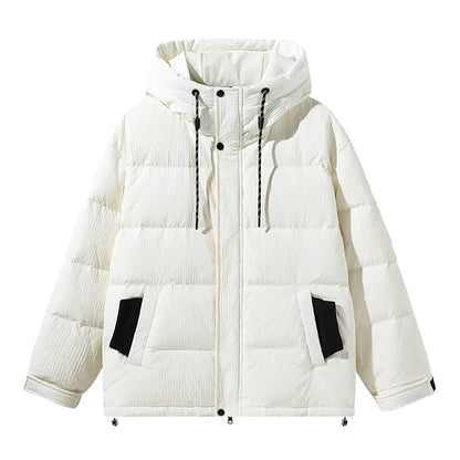 Fashionable and functional 90% white duck down casual coat with windproof and cold-resistant properties