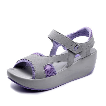 Breathable mesh fish mouth sandals in rosered colour, featuring a lightweight, non-slip sole for ultimate comfort and style.