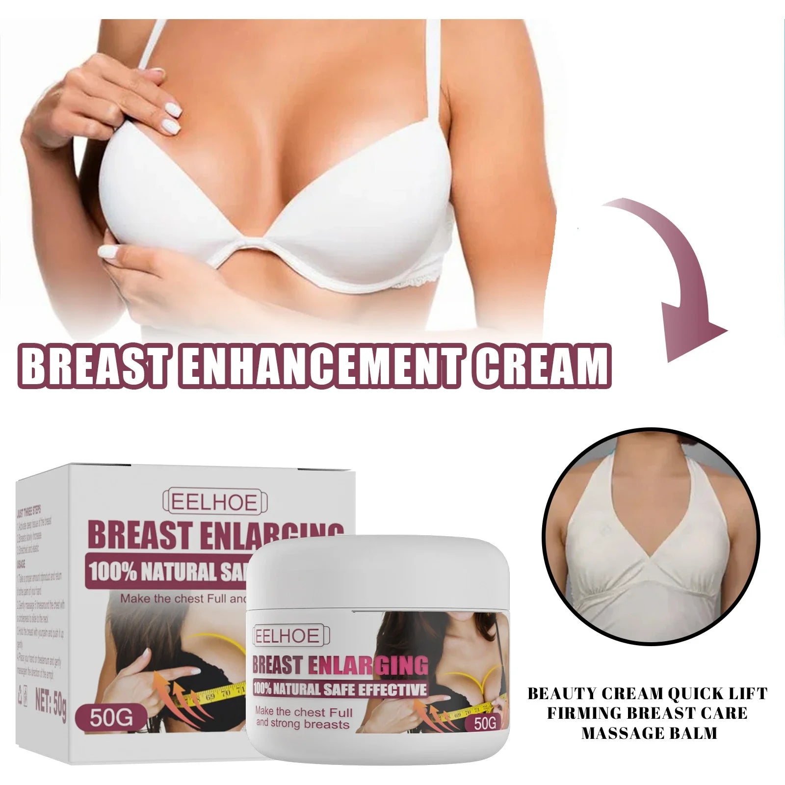 A luxurious breast beauty cream that lifts, tightens, and plumps the bust, formulated with premium natural ingredients.