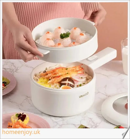 A sleek and stylish 700W electric ceramic liner cooking pot with adjustable temperature settings and a generous 1.6L capacity