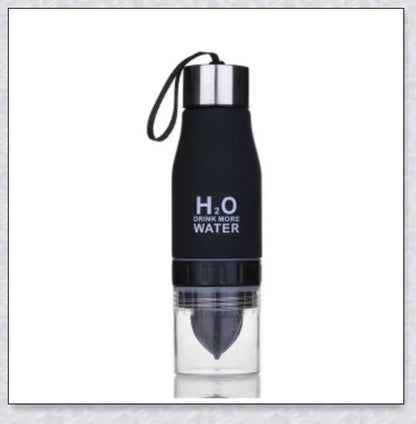 Customizable H2O Fruit Infusion Water Bottle in various colours, designed for active lifestyles and healthy hydration