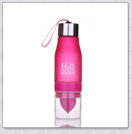 Customizable H2O Fruit Infusion Water Bottle in various colours, designed for active lifestyles and healthy hydration