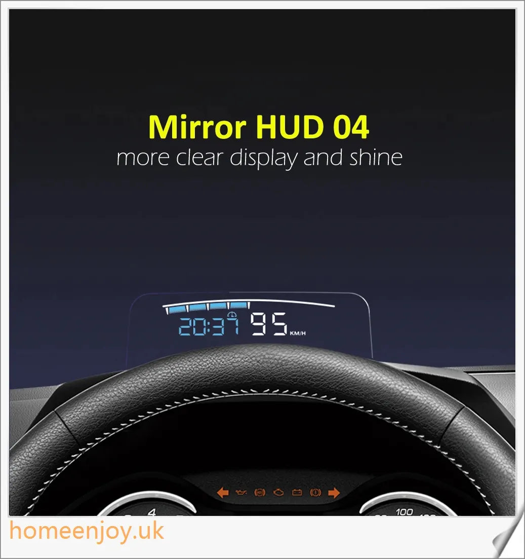 Car Speed Projector - Windshield Speedometer with Mirror Projecting Display, Intelligent Alarms, and Easy OBD-II Installation