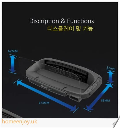 Car Speed Projector - Windshield Speedometer with Mirror Projecting Display, Intelligent Alarms, and Easy OBD-II Installation