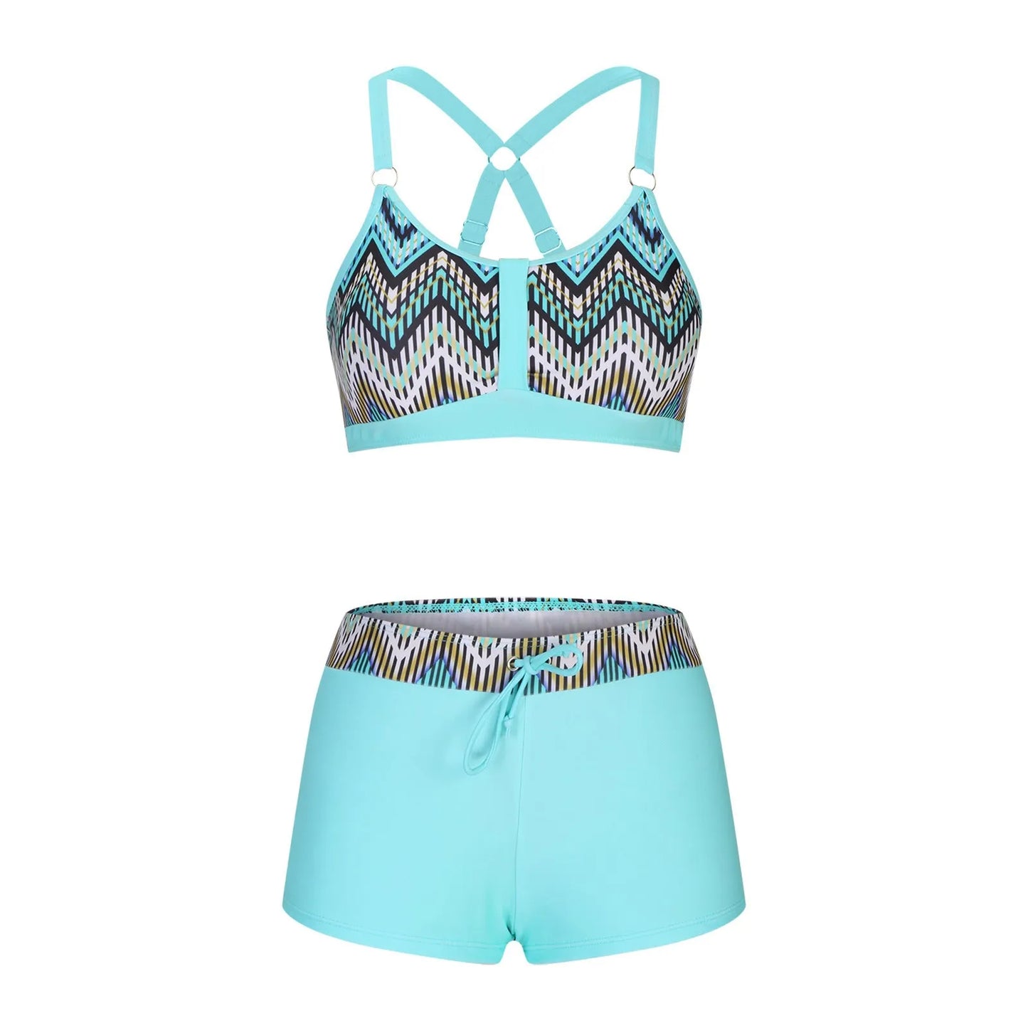 Women's floral print split bikini swimsuit in various colours and sizes