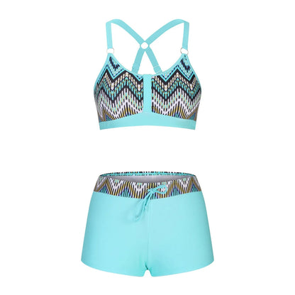 Women's floral print split bikini swimsuit in various colours and sizes