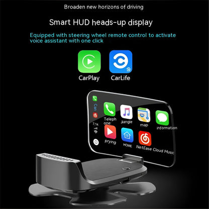 Black head-up display car projector unit for OBD connection and windscreen projection