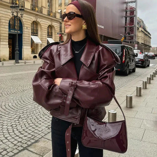 Stylish leather jacket in a range of classic British colours, featuring a unique cropped design and soft, supple material for all-day comfort