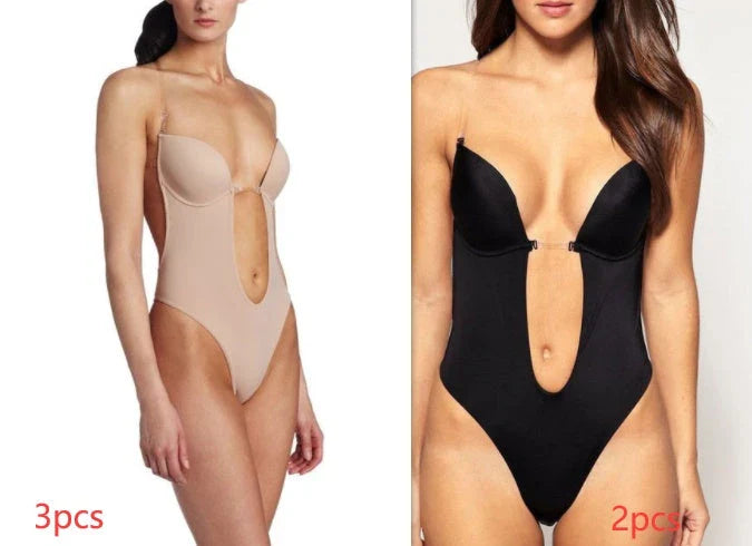 Backless shapewear bra designed to provide a smooth, flattering silhouette under summer dresses