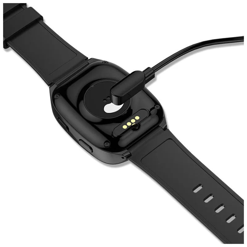 Black GPS smart watch with 1.54-inch touch screen showing SOS and health monitoring functions