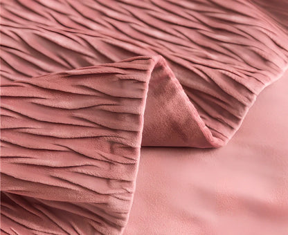 Pure cotton bed flag with texture pillow cover in various colours and UK bed sizes