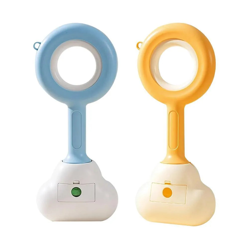 White blue dog pooper scooper with cloud-shaped jaw and ABS plastic construction