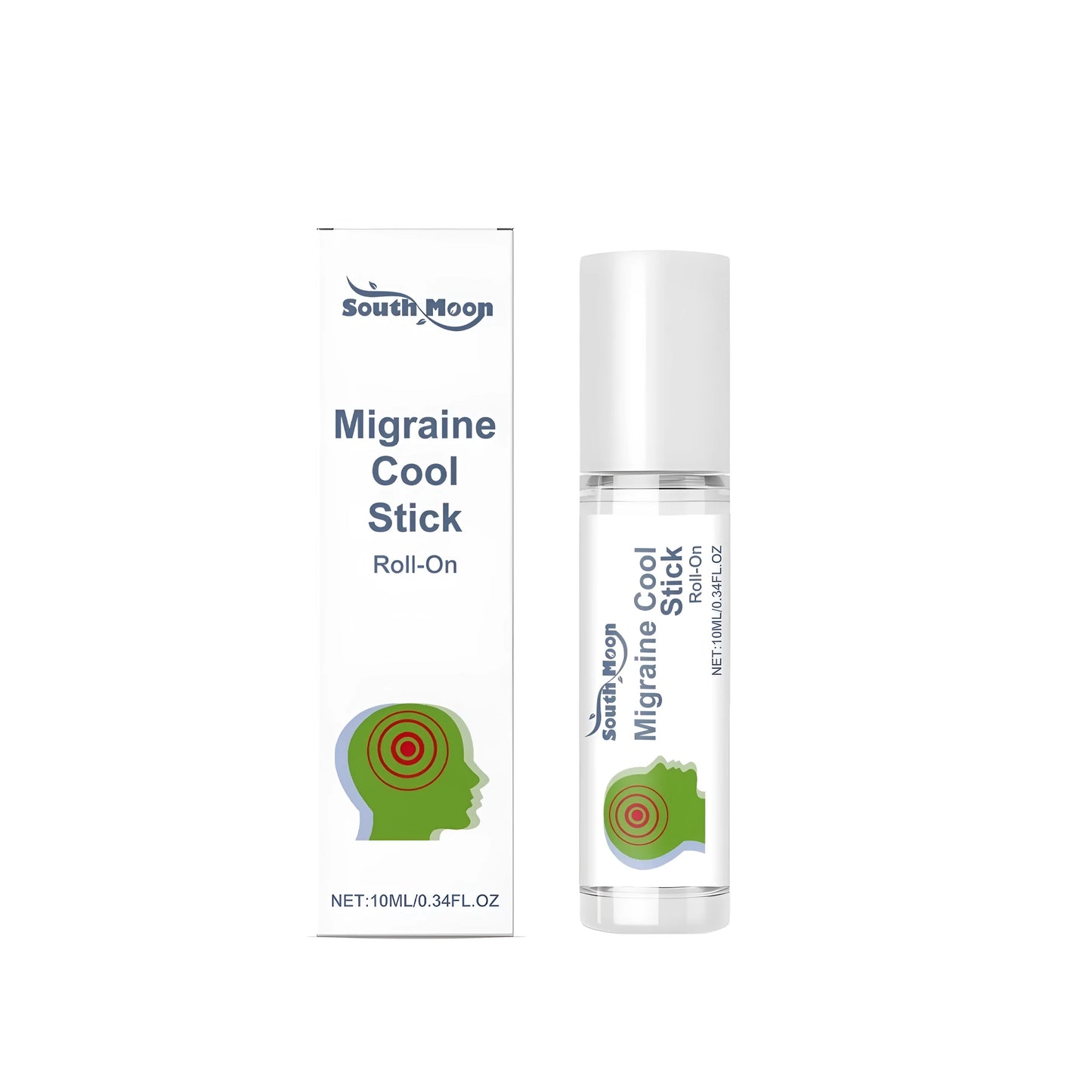 10ml soothing ball stick roll-on skincare product with mint leaves for facial relief