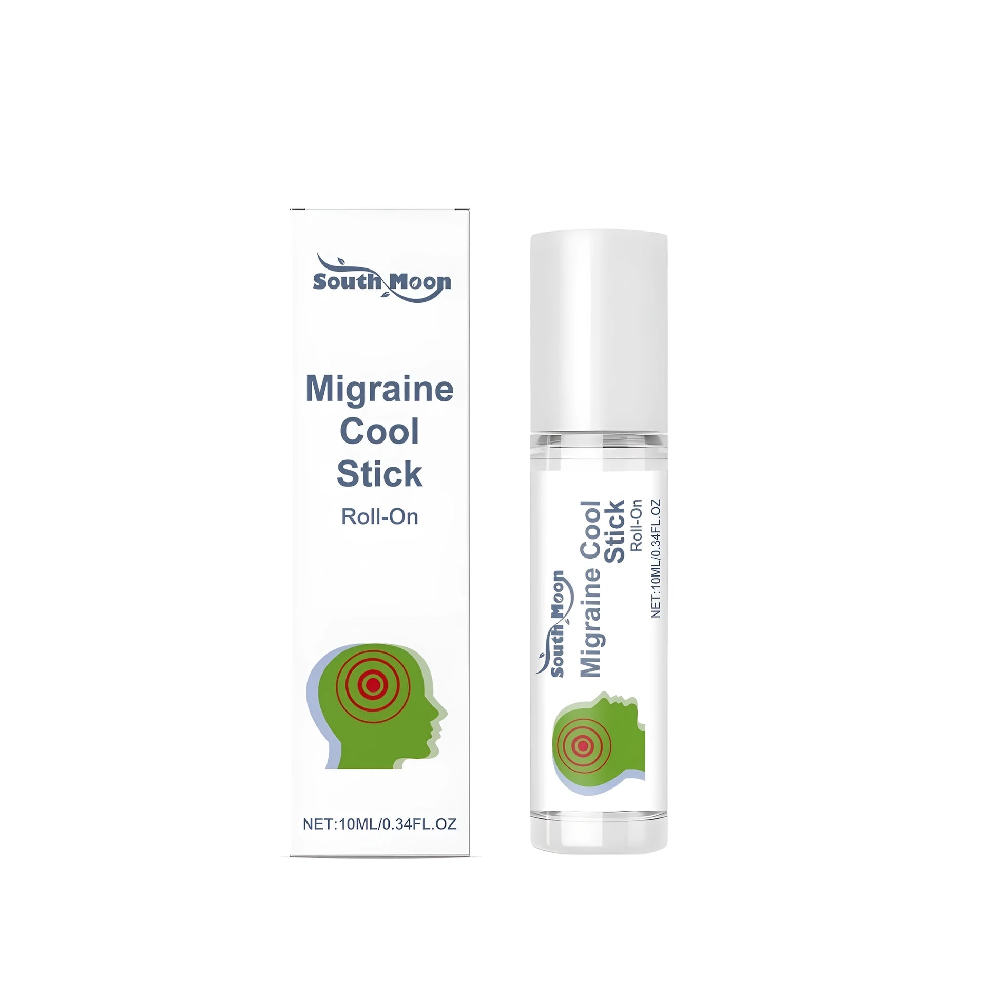 10ml soothing ball stick roll-on skincare product with mint leaves for facial relief