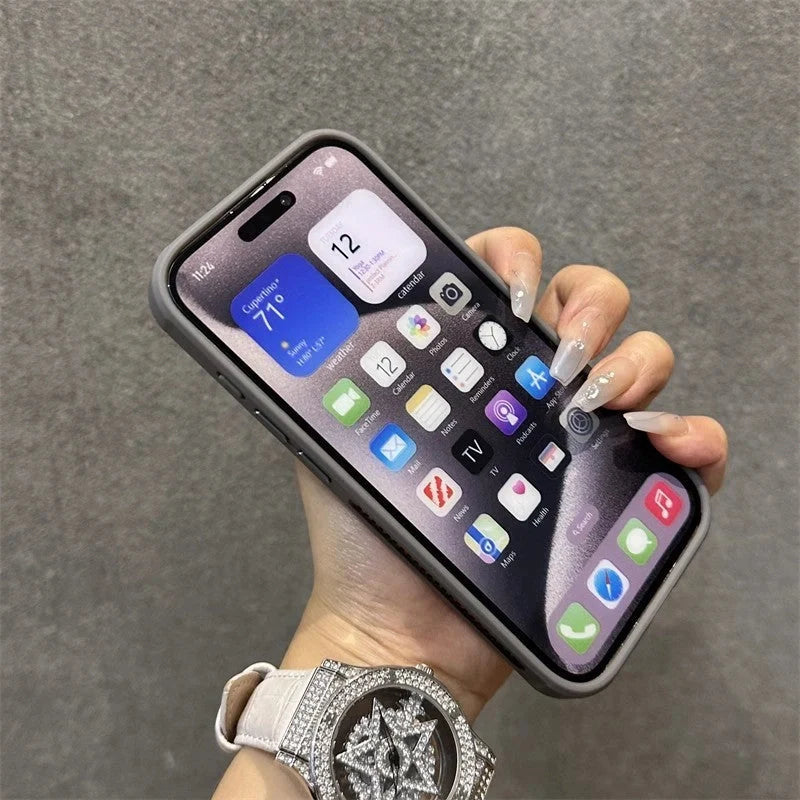 Breathable mesh case for ApplePhone with matte finish and cooling metal lens ring