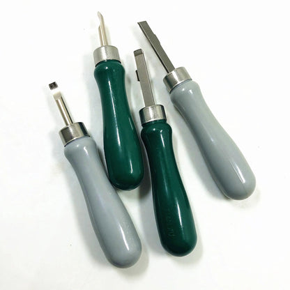 Watch back cover removal tool with alloy plastic construction in green or grey with double head or elbow pry knife designs