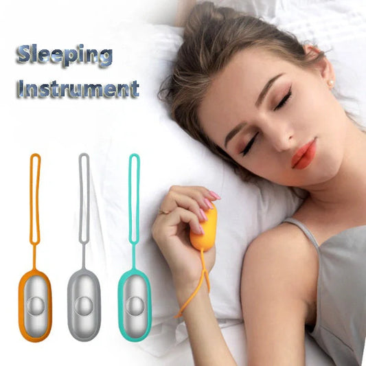 Hand-held micro-current sleep aid device for natural insomnia and anxiety relief