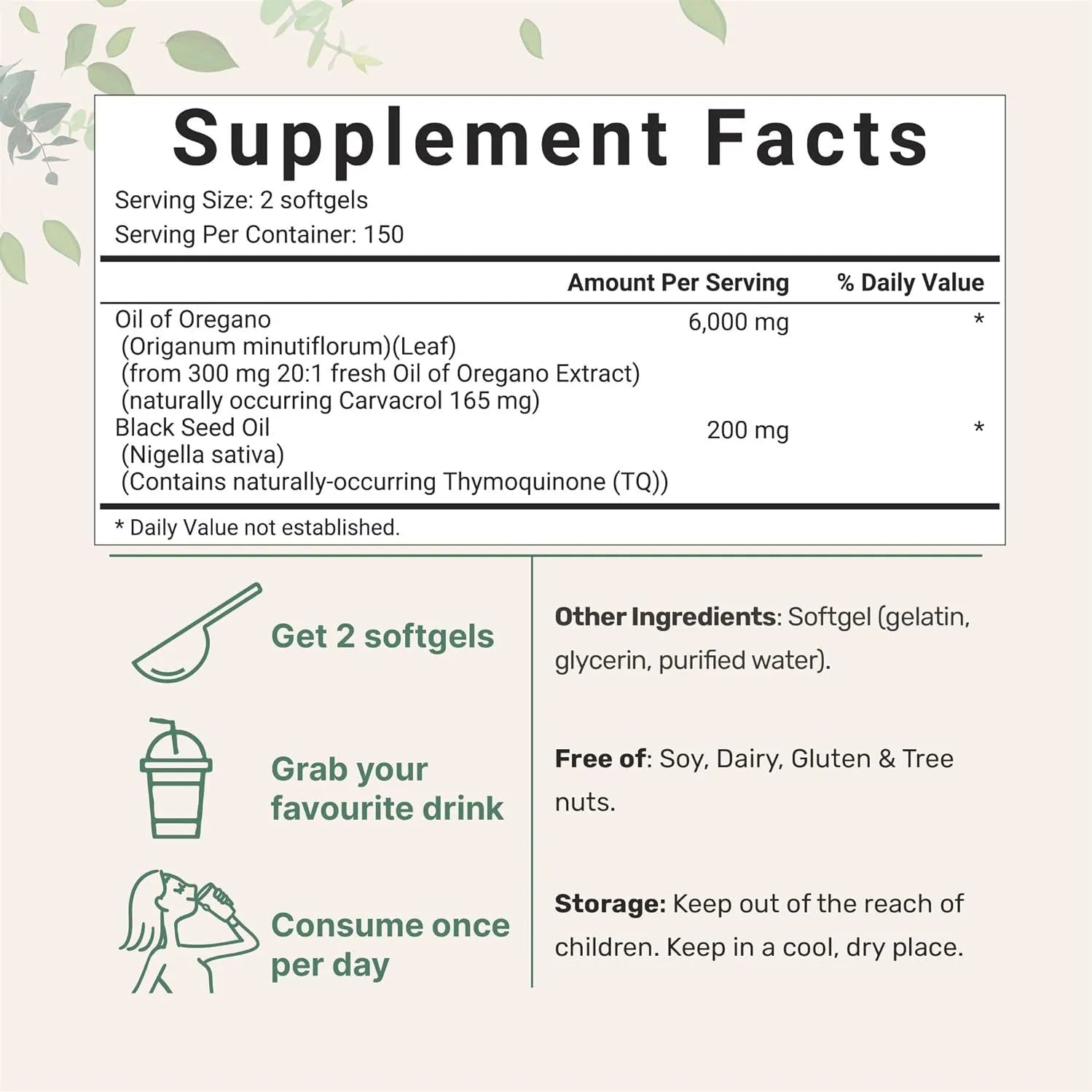 Butter Black Seed Oil Soft Capsules bottle showing 180 or 300 tablets with soft gel design