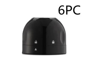 Premium black champagne and wine bottle stoppers with vacuum seal technology to preserve freshness and carbonation