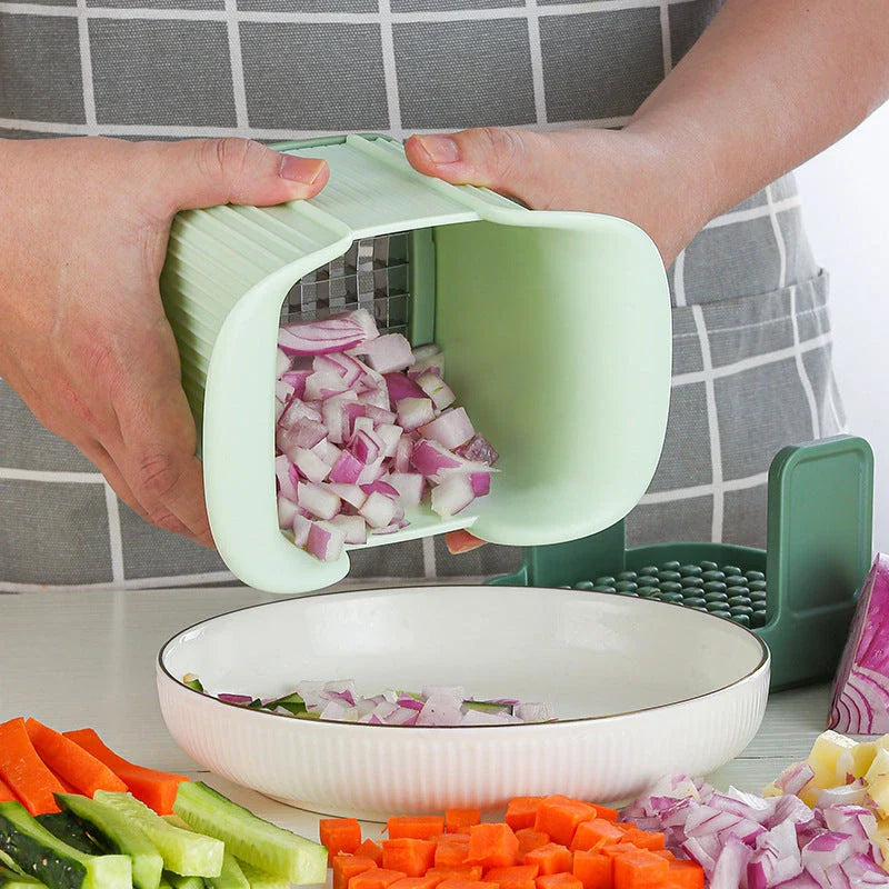Multifunctional Vegetable Chopper with Interchangeable Blades for Dicing, Slicing, and Julienning Various Produce