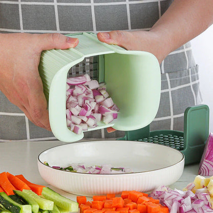 Multifunctional Vegetable Chopper with Interchangeable Blades for Dicing, Slicing, and Julienning Various Produce