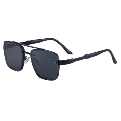Men's vintage style sunglasses with UV protection in gold double gray colour option