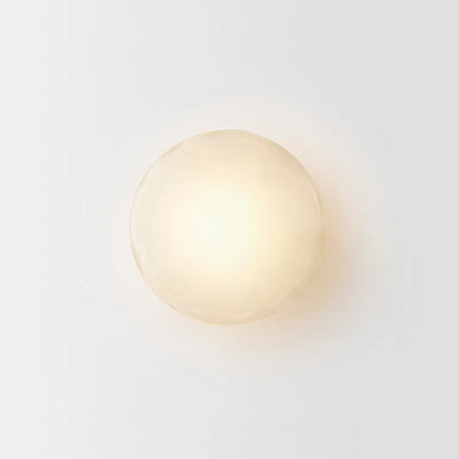 Wall-mounted bedside lamp with glass shade and iron body in various finish options