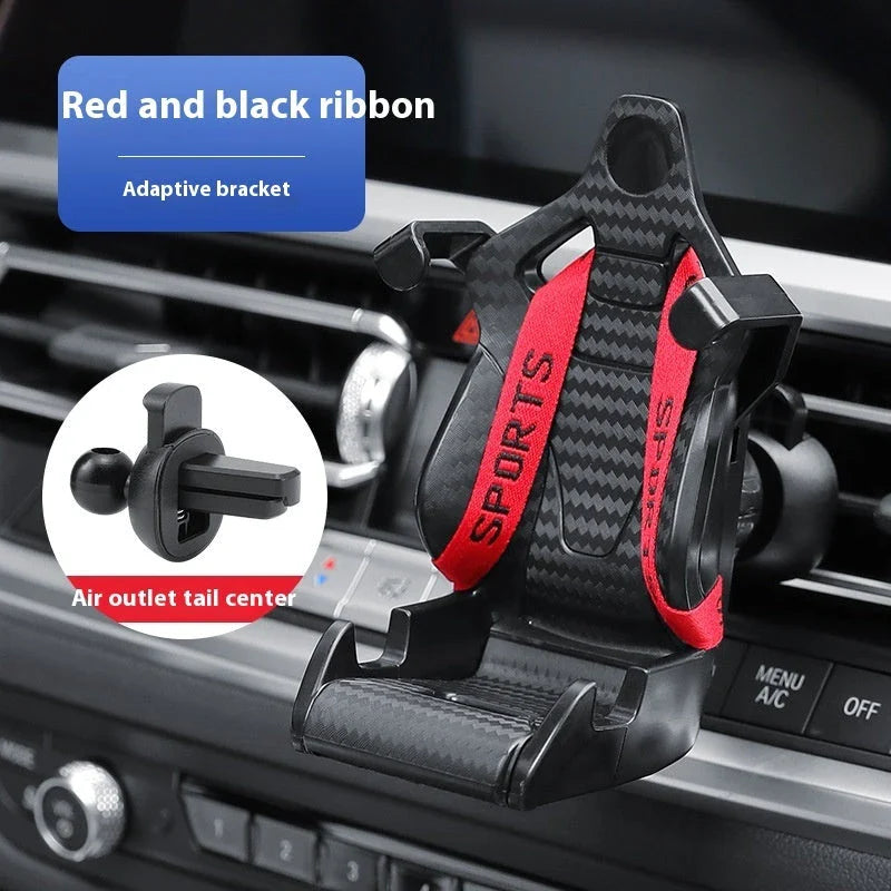 Stylish car air vent phone mount with secure clamping mechanism, adjustable viewing angle, and compatibility for phone charging