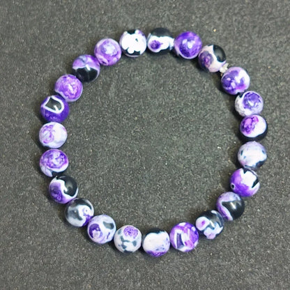 8mm natural agate bohemian ladies bracelet in four colour options