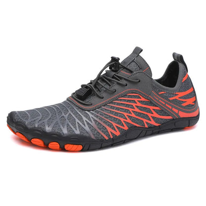 White lace-up casual sports shoe with breathable lining and textured non-slip rubber sole.