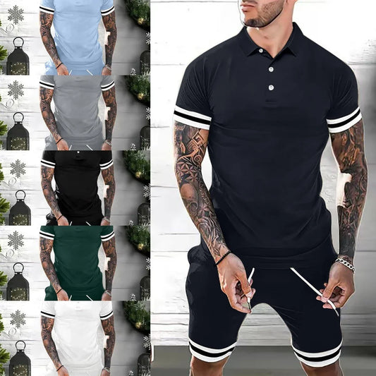 Versatile men's casual 2-piece tracksuit set in various colors and sizes