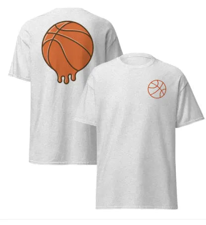 Men's thin polyester mesh short-sleeved T-shirt on a hanger, showing ball-style pattern, available in multiple colours.