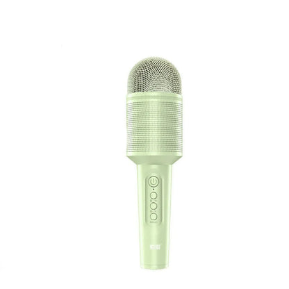 Wireless Bluetooth karaoke microphone in pink, blue or green colour with USB connection option