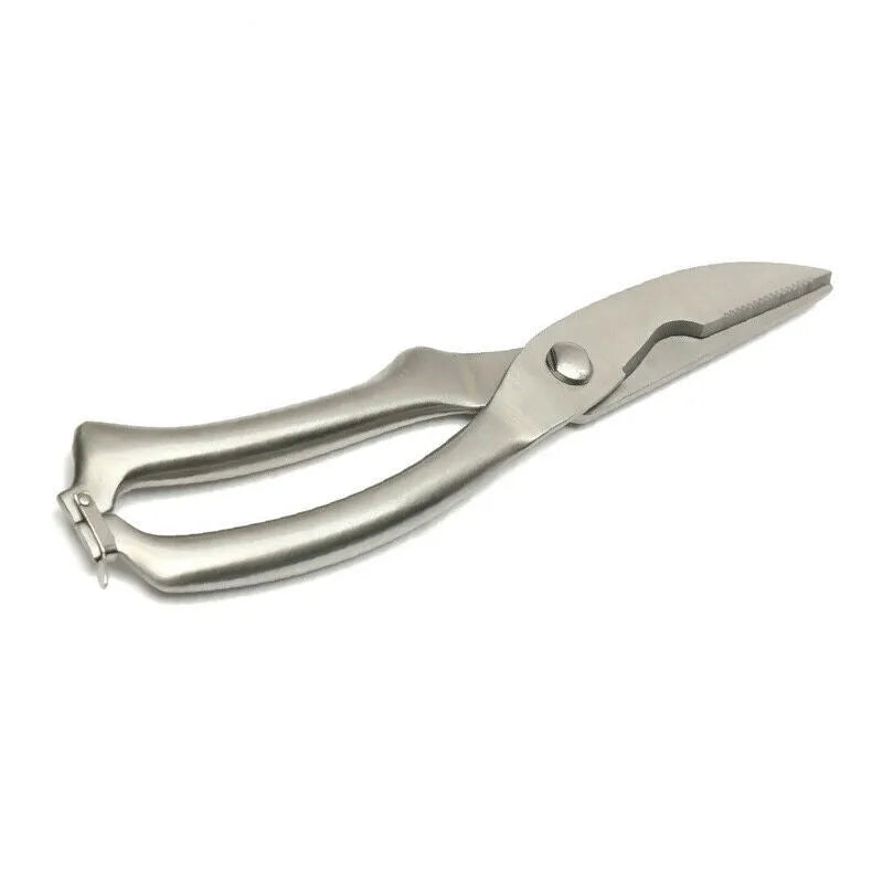 Stainless steel kitchen shears for cutting poultry and fish bones with ergonomic handle