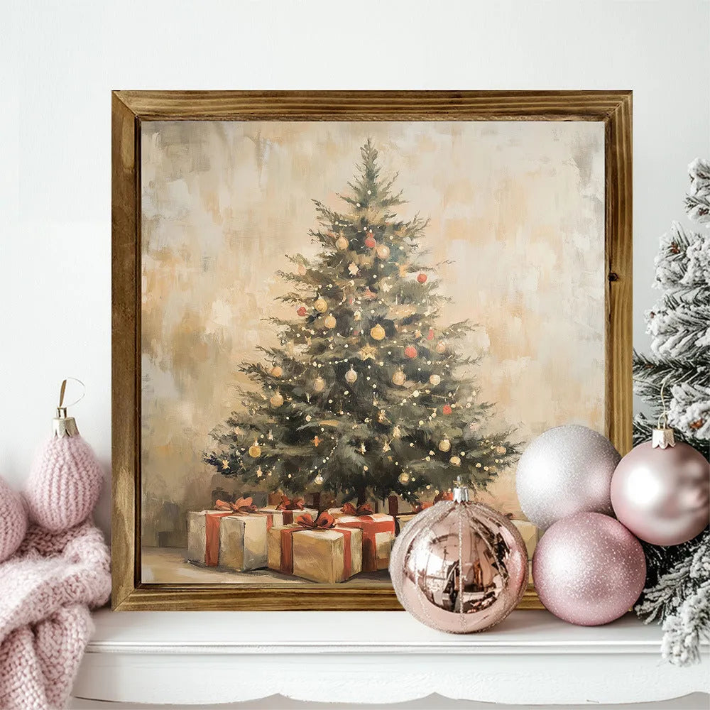 20x20cm double-layer pine wood photo frame for office, temple, or home decoration