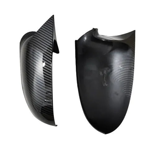 Pair of Horn Bright Black plastic outer reflector shells for Volkswagen Sagitar 2006-2011.