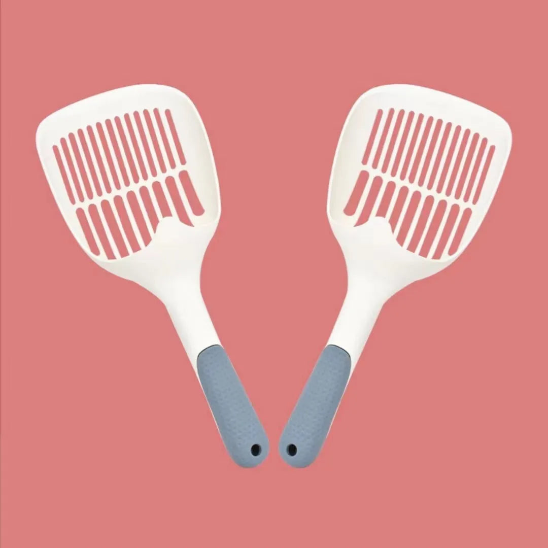 Stainless steel cat litter shovel with wide mesh sieve for sifting tofu cat litter