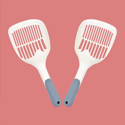 Stainless steel cat litter shovel with wide mesh sieve for sifting tofu cat litter
