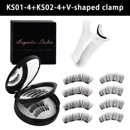 Magnetic suction false eyelashes with integrated soap holder, glue-free artificial fibre, 50g set, 75x75x25mm