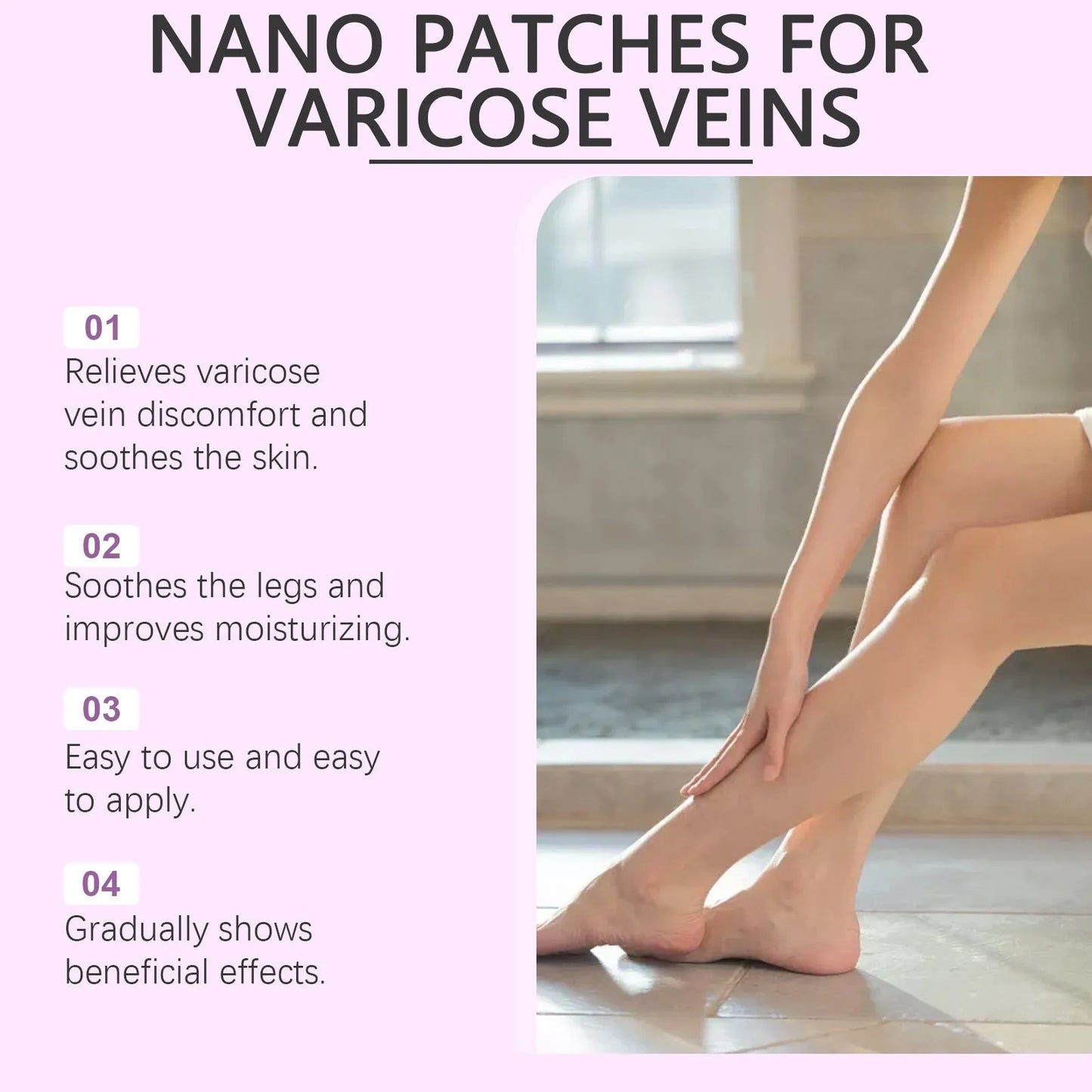 Four leg care micro needle patches for skin moisturising with moxa leaf and ginger ingredients