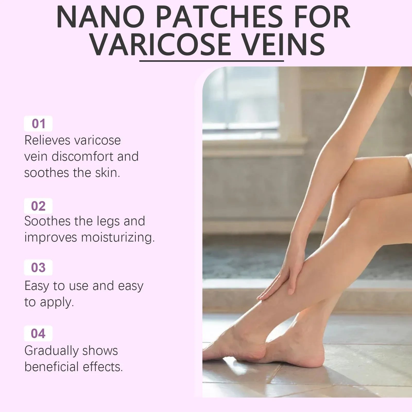 Four leg care micro needle patches for skin moisturising with moxa leaf and ginger ingredients