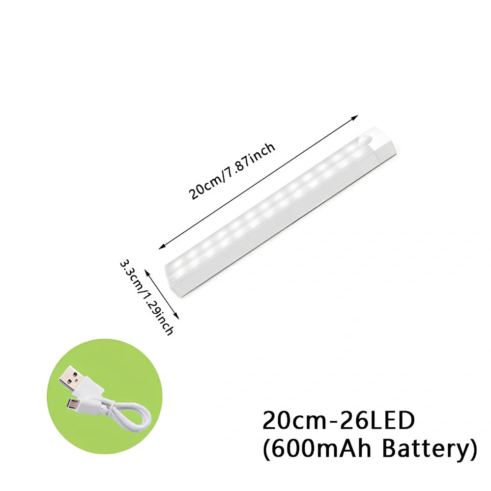 Wireless LED motion sensor night light with magnetic mounting in various sizes