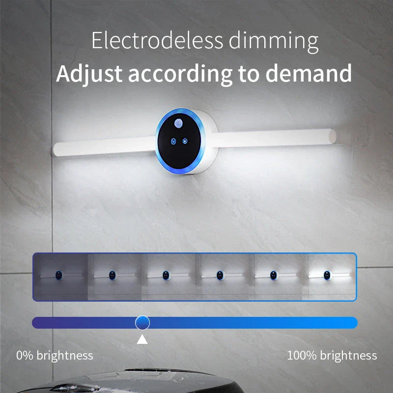 Multifunctional LED cabinet light with clock, motion sensor, and versatile features for home and office organization