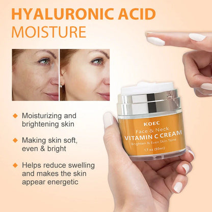 KOEC Retinol Neck Cream 50g container for moisturising and reducing fine lines on neck