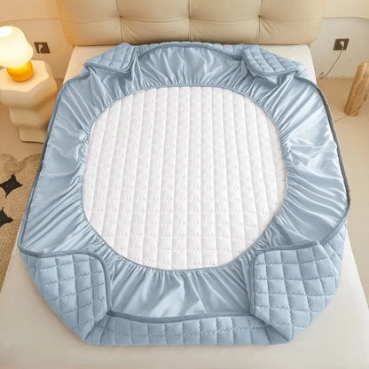 Class A maternal grade waterproof fitted sheet in washed cotton, available in multiple sizes and colours