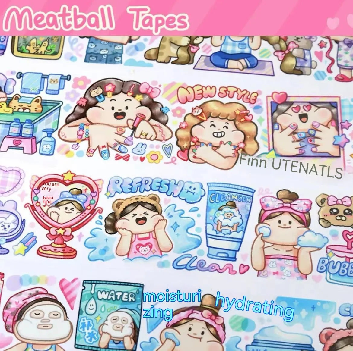 Haemorrhoid tape packaging stickers with cartoon characters, 42 styles, Japanese paper, 5 cm size
