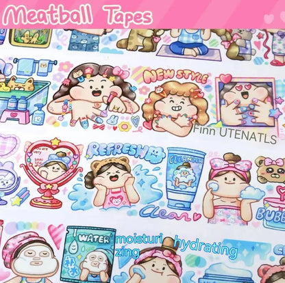 Haemorrhoid tape packaging stickers with cartoon characters, 42 styles, Japanese paper, 5 cm size