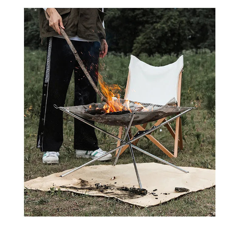 Stainless steel barbecue net with grill for outdoor cooking with groups
