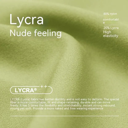 Women's high-waist Lycra yoga shorts in leaf green for yoga and fitness
